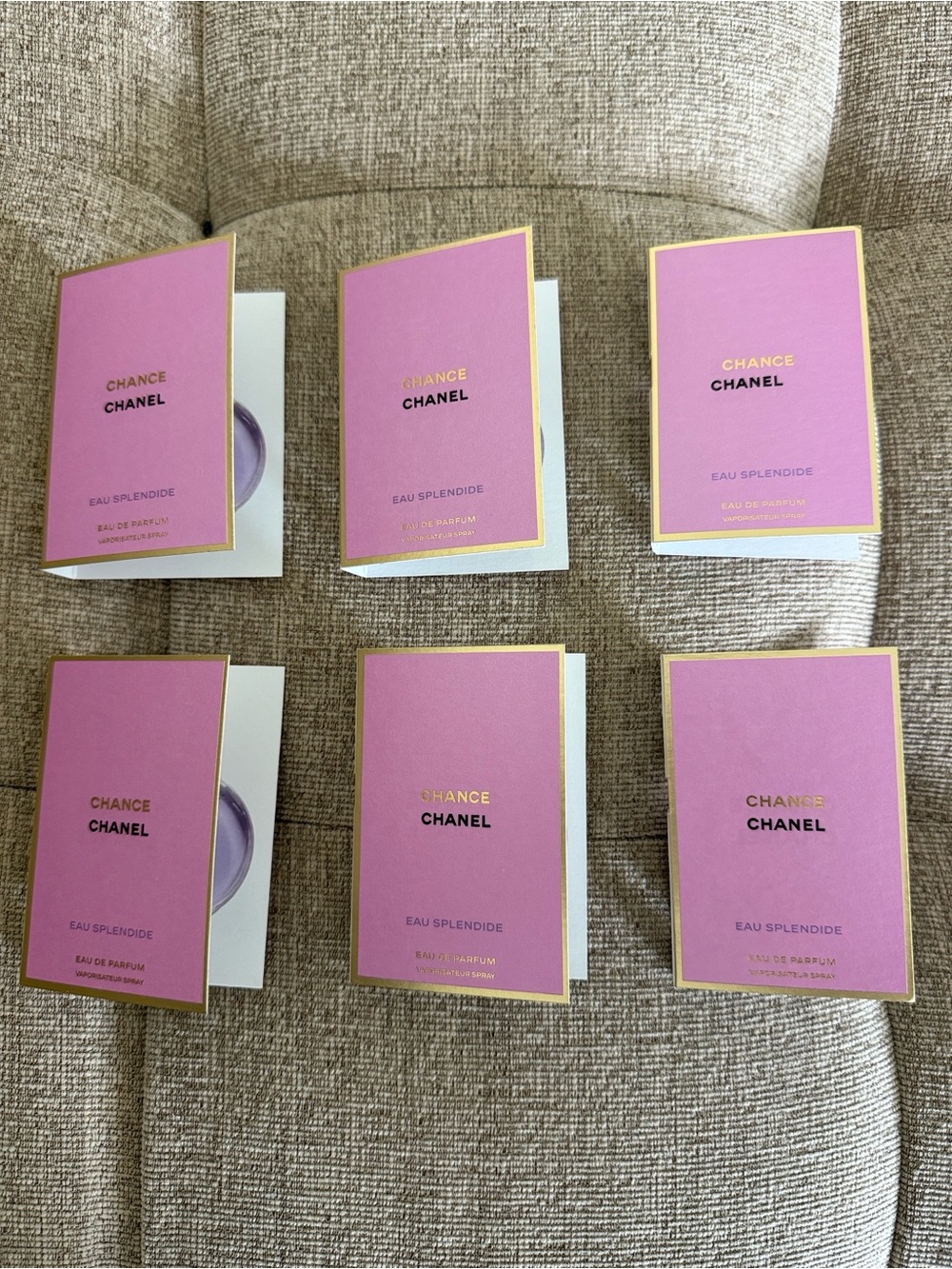 Brand New Chanel Chance Eau Splendide Pink - Set of 6 sample fragrance